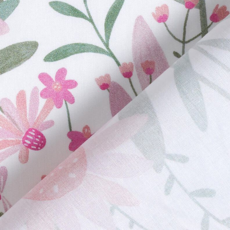 Katoenpopeline grote weidebloemen Digitaal printen | Poppy Fabrics – wit,  image number 4