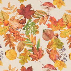 Decostof half panama herfstbladeren gerecycled – natuur, 