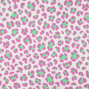 Mousseline/dubbel gehaakte stoffen kleurrijke luipaardprint | Poppy Fabrics – ivoor/lichtgroen, 