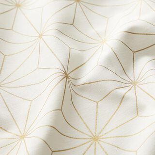 Decostof Canvas Art deco sterren – wit/goud, 