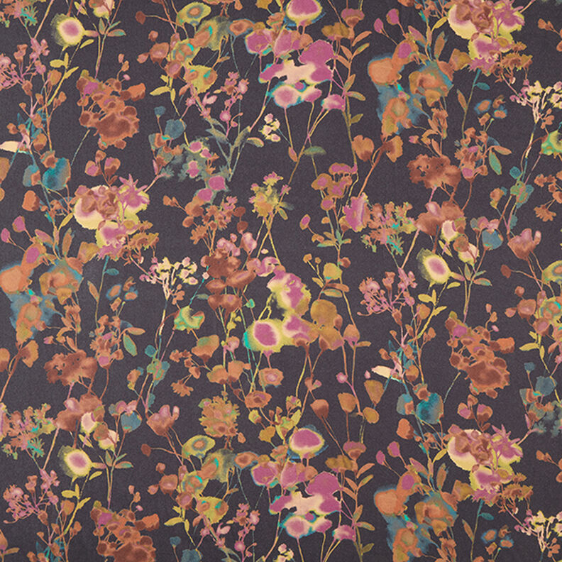 Viscosemix aquarel bloemen – zwart blauw, image number 1