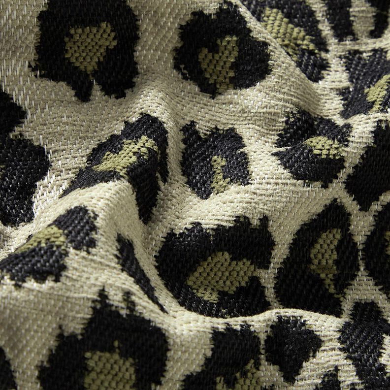 Bekledingsstof Jacquard Luipaard – taupe/kaki,  image number 2