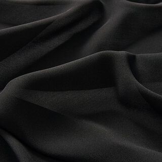 Zijden chiffon effen stretch – zwart, 