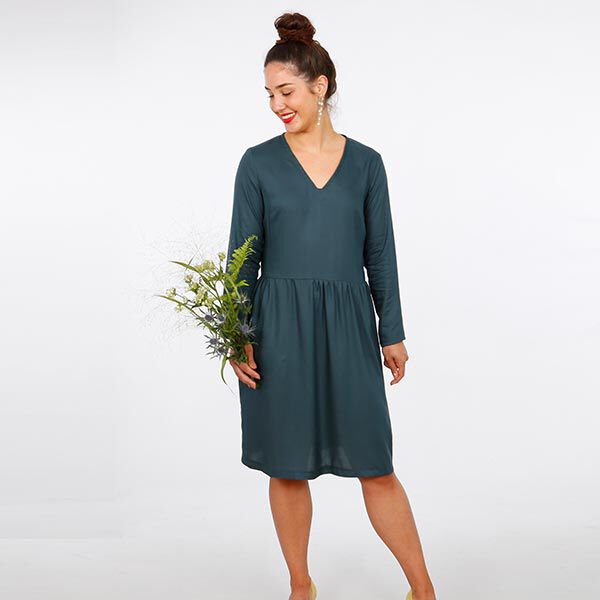 FRAU MARY - jurk met V-hals en rok met ruches, Studio Schnittreif | XS - XXL, image number 4