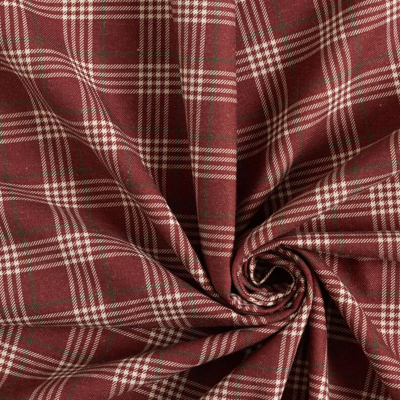 Decostof Half panama klassieke ruit – roodbruin/natuur, image number 3