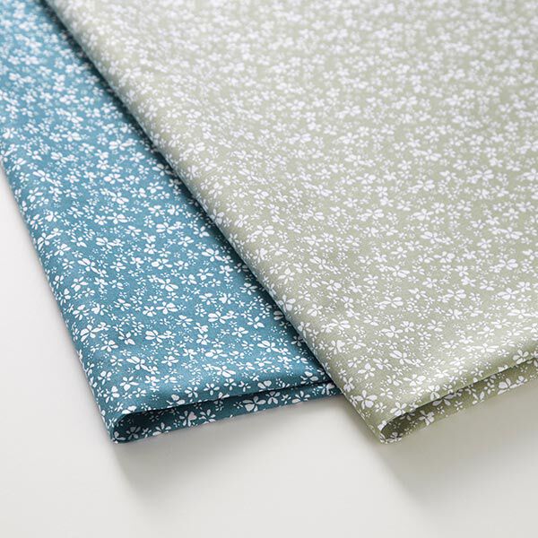 Katoenen stof cretonne Bloemetjes – blauw, image number 5