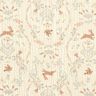 Mousseline/dubbel gehaakte stoffen Vogel en konijn in de bloementuin – ecru,  thumbnail number 1
