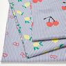 Popeline stretch Strepen en kersen – wit/indigo,  thumbnail number 5