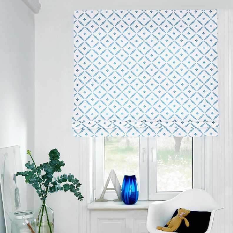 Decostof Katoenkeper elegante ruiten – wit/blauw, image number 5