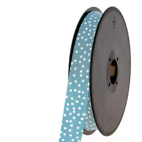 Biasband verspreide stippen [20 mm] – turkoois, 