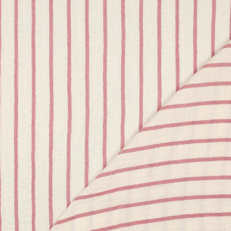 Mousseline/dubbel gehaakte stoffen garengeverfde strepen | Poppy Fabrics – pastelviolet/ecru, image number 4