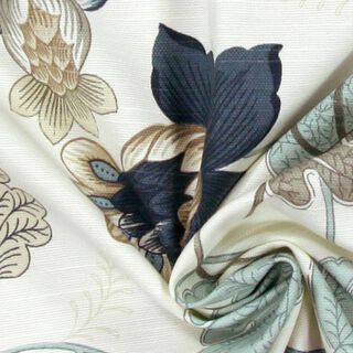 Deco-en bekledingsstof Grote bloesems 280 cm – blauw, 