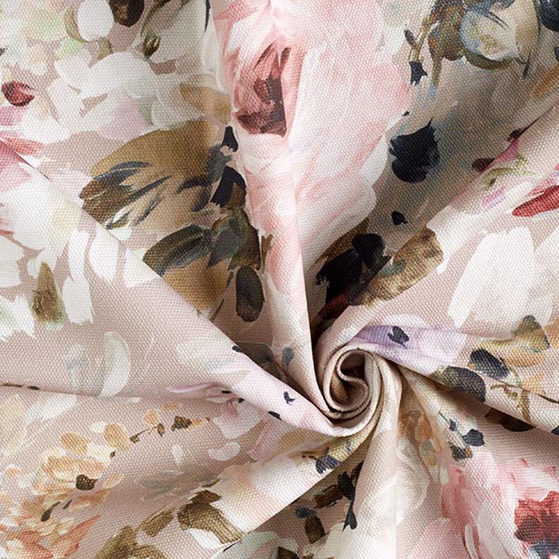 Panama decostof Floris – beige/roze, image number 2