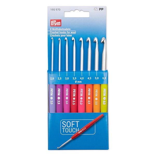 Haaknaaldenset voor wol met softgrip , 8-delig [2,0 - 6,0] | Prym,  image number 1