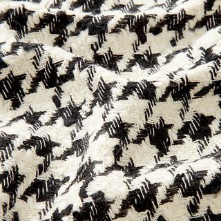 Losse wolmix weefsel pied-de-poule – zwart/wit, 