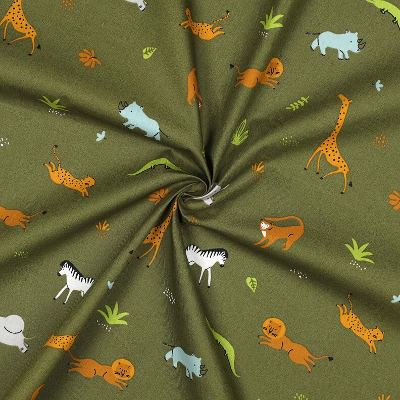 GOTS Katoenpopeline Steppedier | Poppy Fabrics – donkerolijf, image number 3