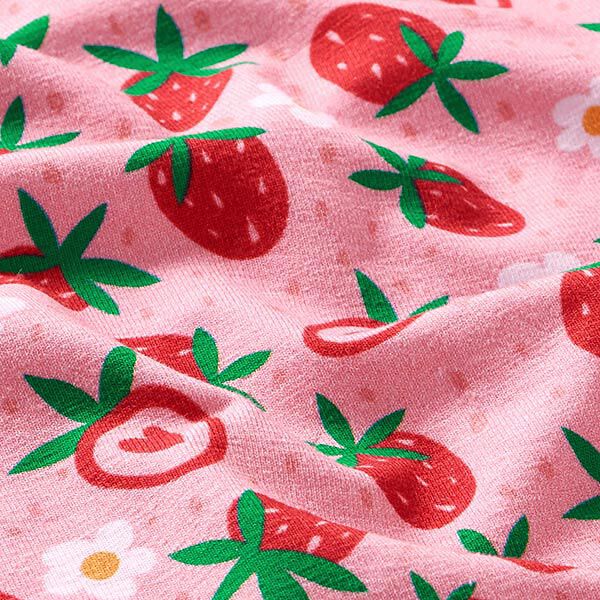 Stoffenpakket jersey Schattige aardbeien | PETIT CITRON – roze, image number 3