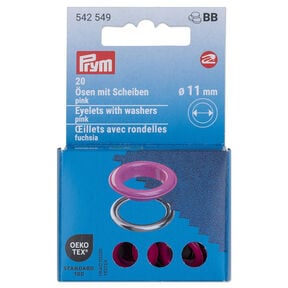 Oogjes met sluitringen [20 stuks | &Oslash; 11 mm] | Prym &ndash; pink/zilver metallic, 