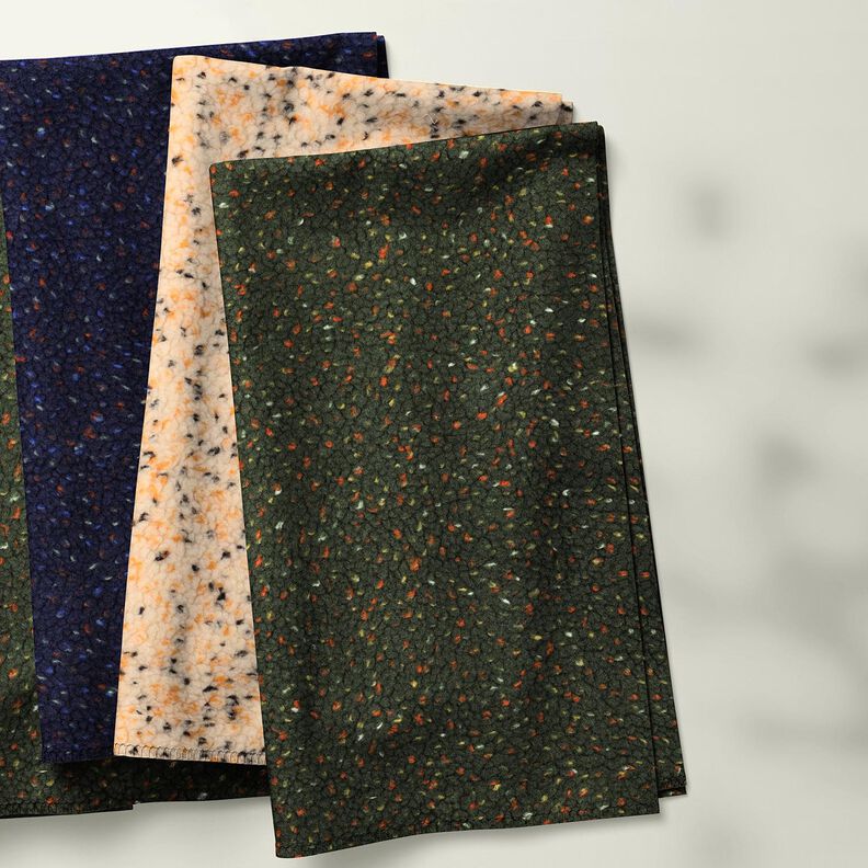 Teddy pluche Tweed Mix | Poppy Fabrics – donkergroen, image number 5