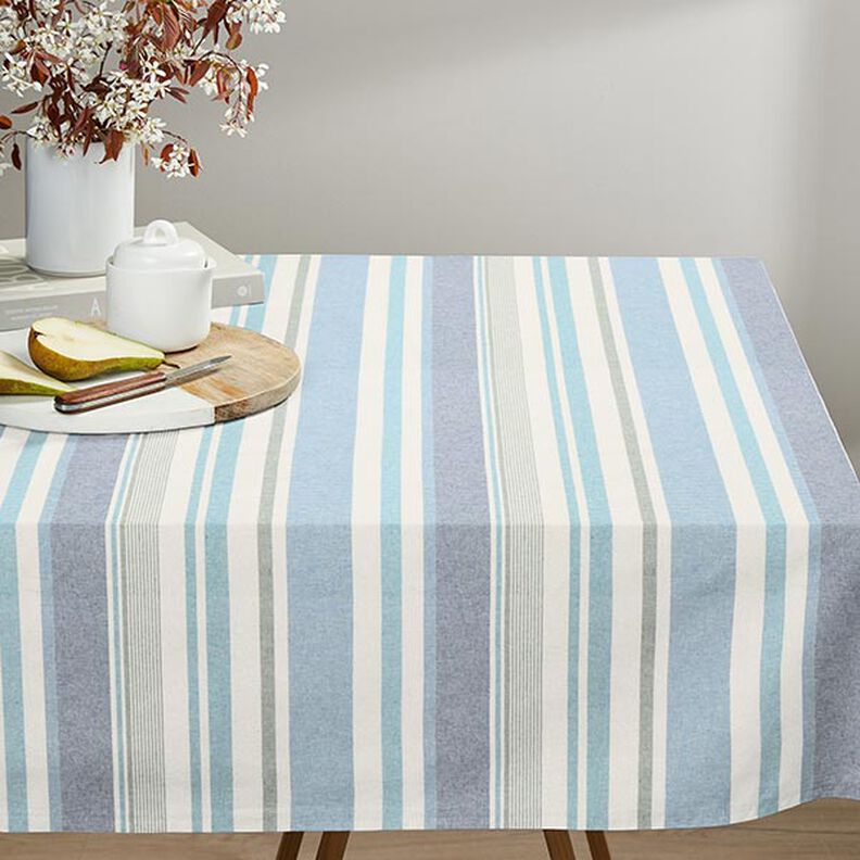 Decostof Half panama kleurrijke mix van strepen gerecycled – stralend blauw,  image number 7