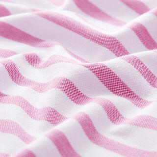 Piqué jersey strepen – wit/pink, 
