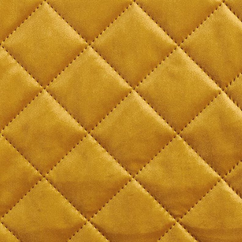 Bekledingsstof Fluweel Doorgestikte stof – mosterd,  image number 1