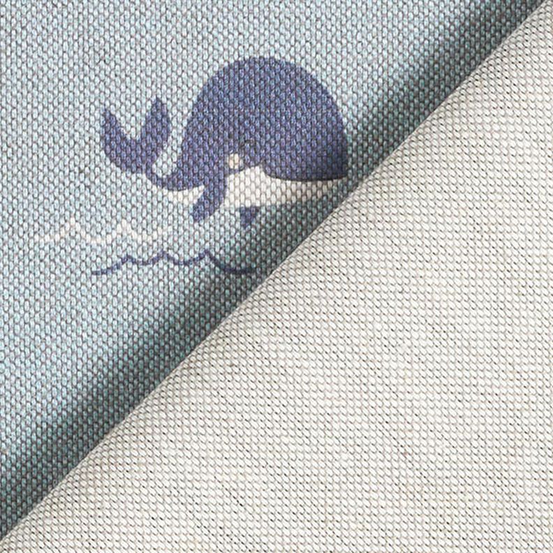 Decostof Half panama Vrolijke walvissen – blauw,  image number 4