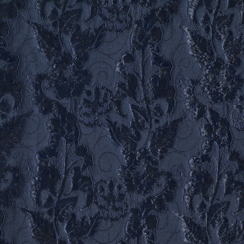 Kledingsjacquard Brokaat Bloemen – marineblauw,  image number 5