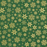 Katoenen stof Popeline Sneeuwkristal – groen/goud,  thumbnail number 1