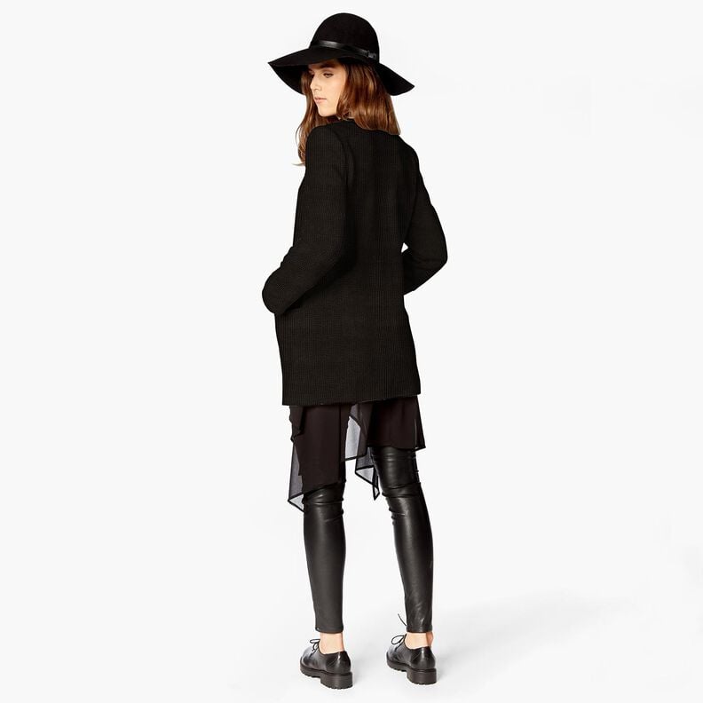 Brede rib Bubble Effen – zwart,  image number 9