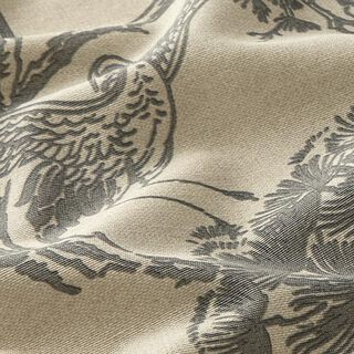 Decostof Canvas Chinese kraanvogel – zand/grijs, 