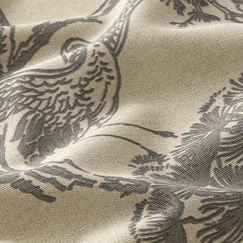 Decostof Canvas Chinese kraanvogel – zand/grijs,  image number 2