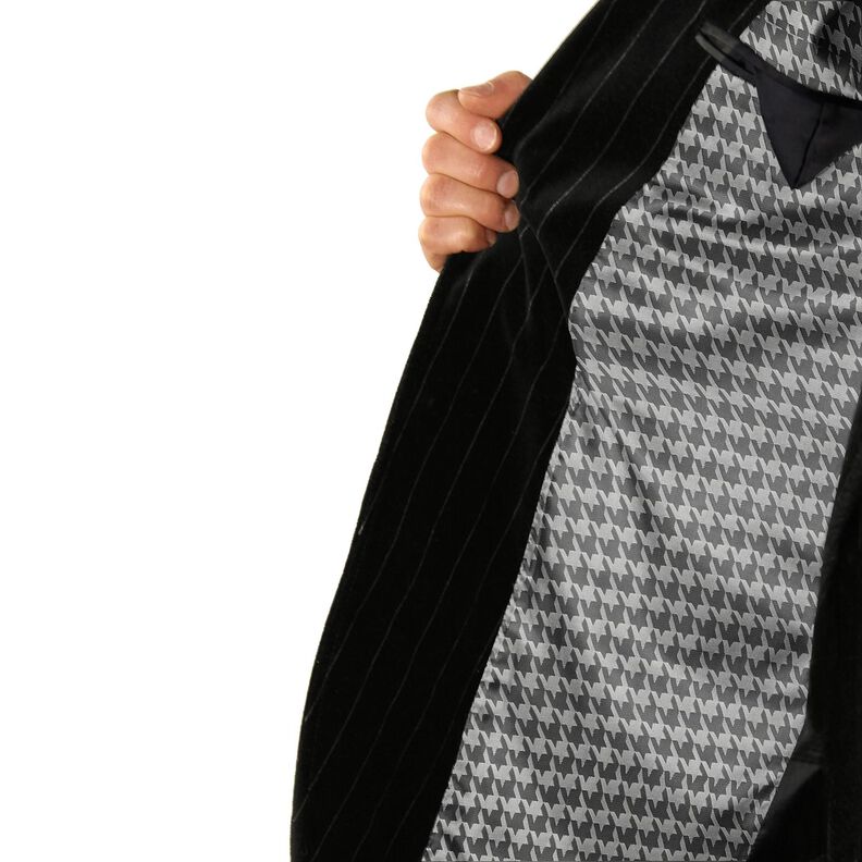 Voeringstof Jacquard Pied-de-poule – lichtgrijs/donkergrijs,  image number 5