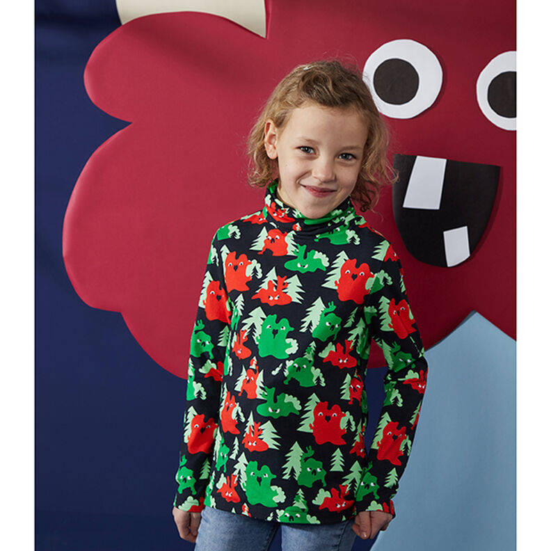 Katoenjersey medium effen – olijf,  image number 9