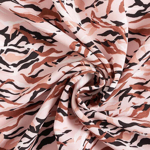 Viscose stof Strepen-camouflage – roze, image number 3