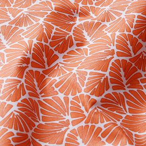 Gecoate katoen abstracte minibladeren – oranje/wit, 