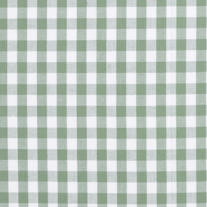 Katoenen stof Vichy ruit 1 cm – salie/wit,  image number 1