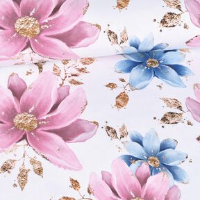 Katoenjersey Droombloemen | Glitzerpüppi – wit, 