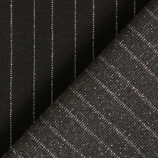 Romaniet jersey naaldstrepen lurex – zwart, image number 4