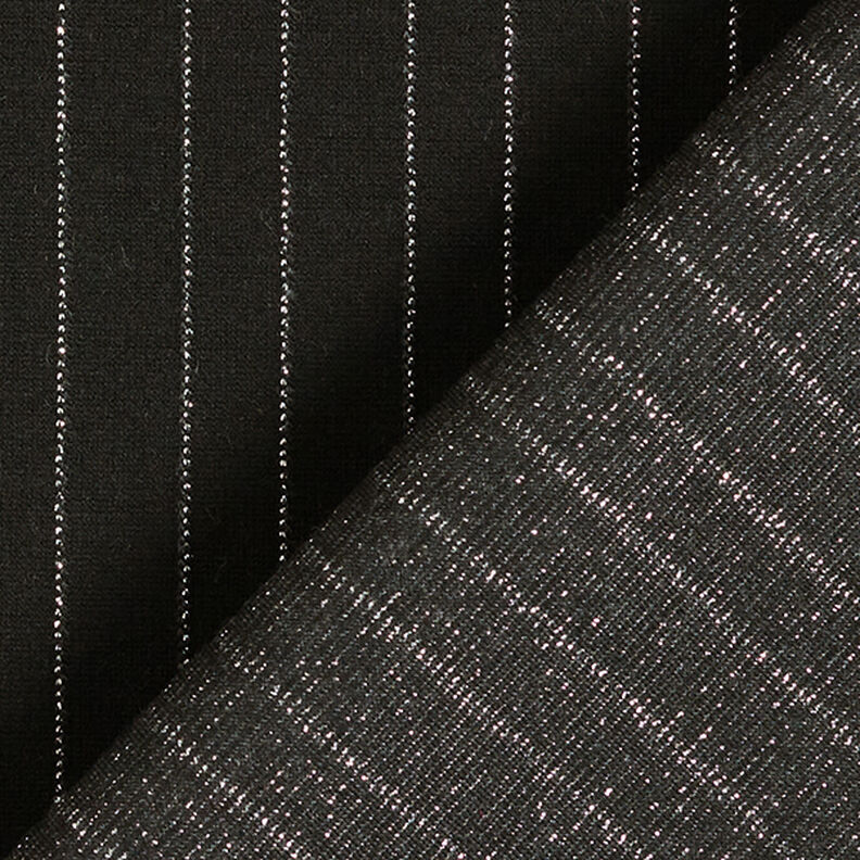 Romaniet jersey naaldstrepen lurex – zwart,  image number 4