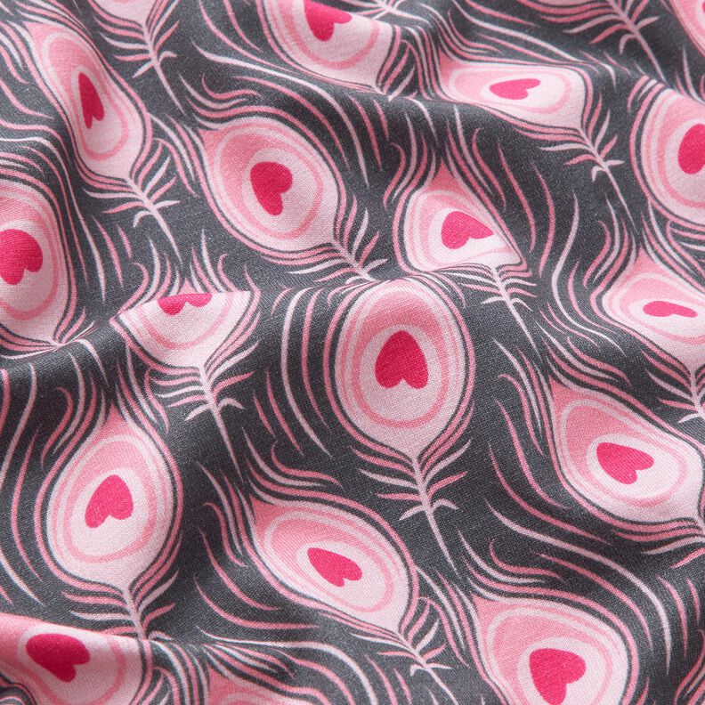 Katoenjersey Pavo | Stoff&Liebe – leigrijs/intens roze,  image number 2