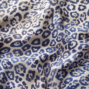 GOTS Katoenpopeline Luipaardpatroon | TCC x LOOKS by Wolfgang Joop – indigo/licht taupe, 