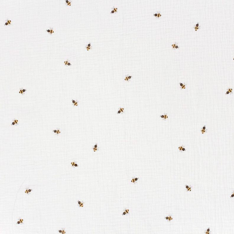 Mousseline/dubbel gehaakte stoffen Bijtjes – ecru/goud,  image number 1