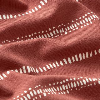 French Terry Sommersweat gestippelde lijnen – terracotta, 
