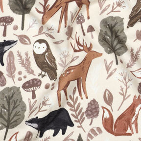 Sweatshirt geruwd Dieren in het bos Digitaal printen | Poppy Fabrics – ecru, 