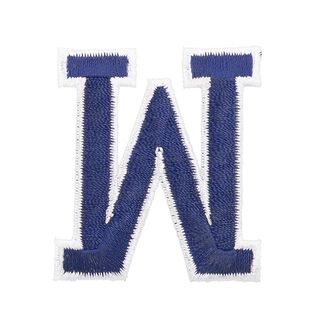Applicatie letter W [ Hoogte: 4,6 cm ] – marineblauw, 