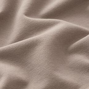 Licht katoenen sweatstof effen – donkertaupe, 