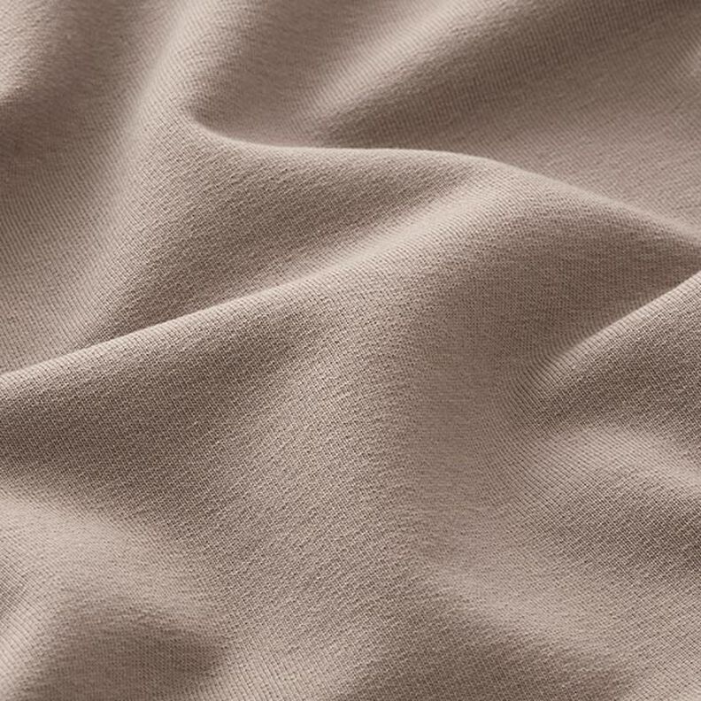 Licht katoenen sweatstof effen – donkertaupe,  image number 4