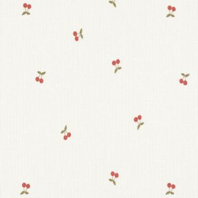 Ribjersey kleine kersen – ecru, 