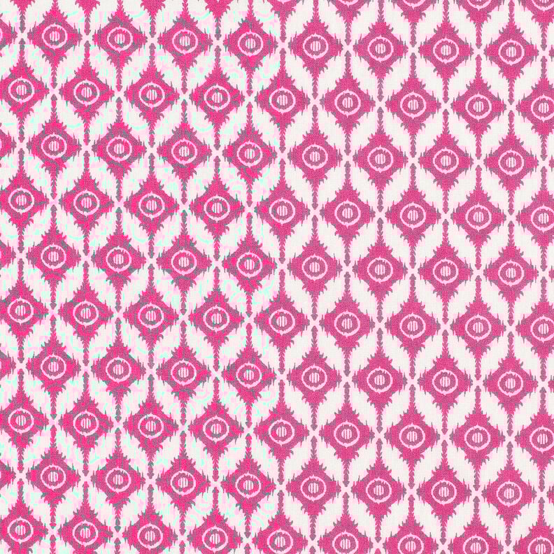 <h2>Katoen Voile met abstracte ruiten, wit/roze &ndash; licht en bedrukt</h2>,  image number 1